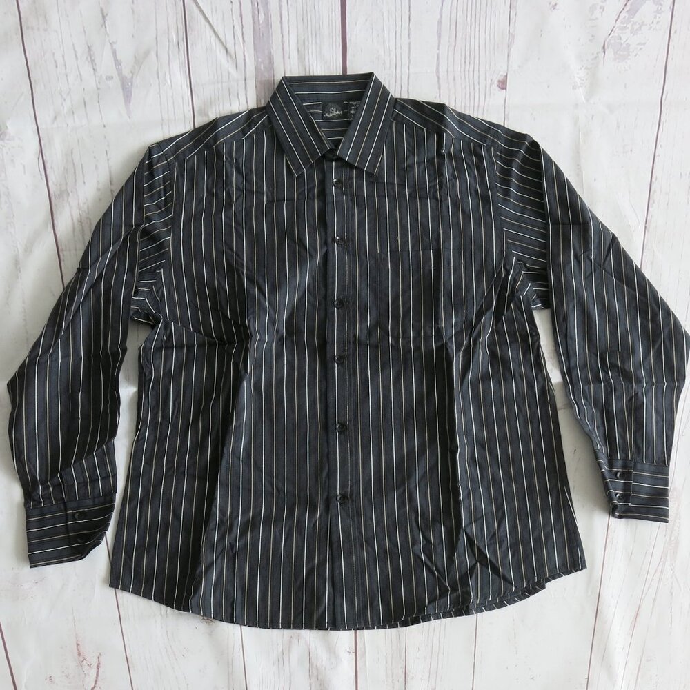 Burnside 100% Cotton Multi Color Stripe Button Down Long Sleeve Shirt Size Large